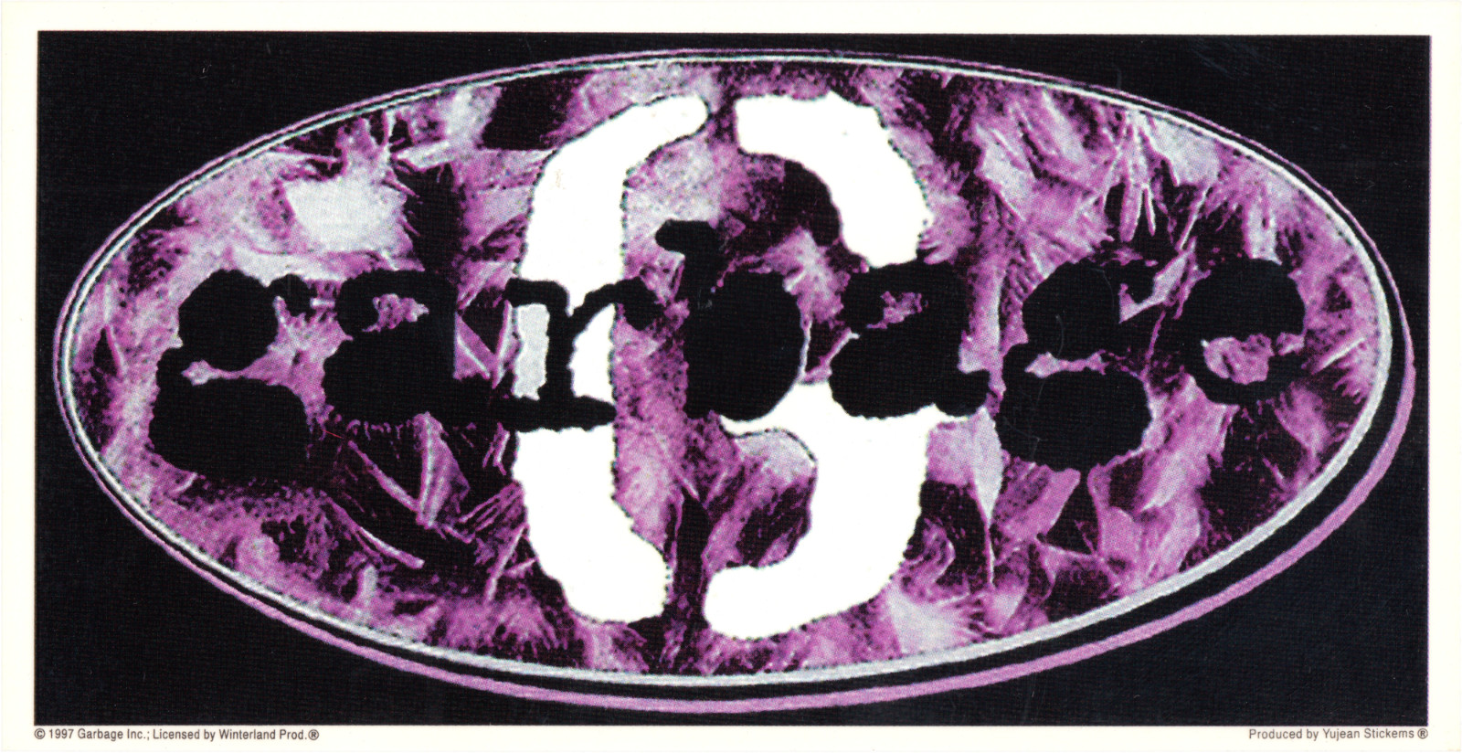 Sticker – Garbage Purple Alternative Grunge Rock Music Band 1990s VINTAGE 8.375"
