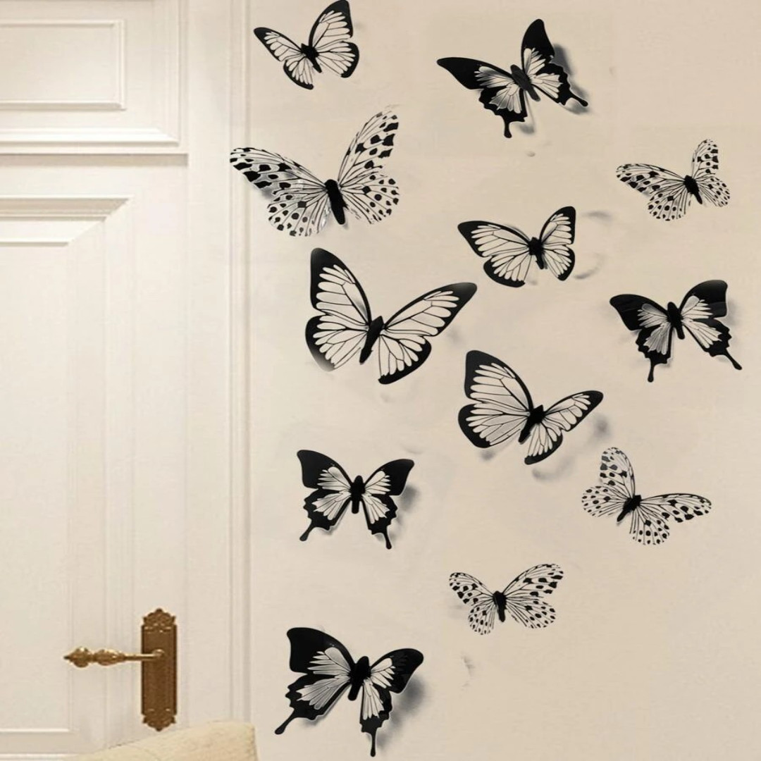 12pcs 3D Butterfly Sticker Wall Decoration for Living Room and Bedroom Stickers