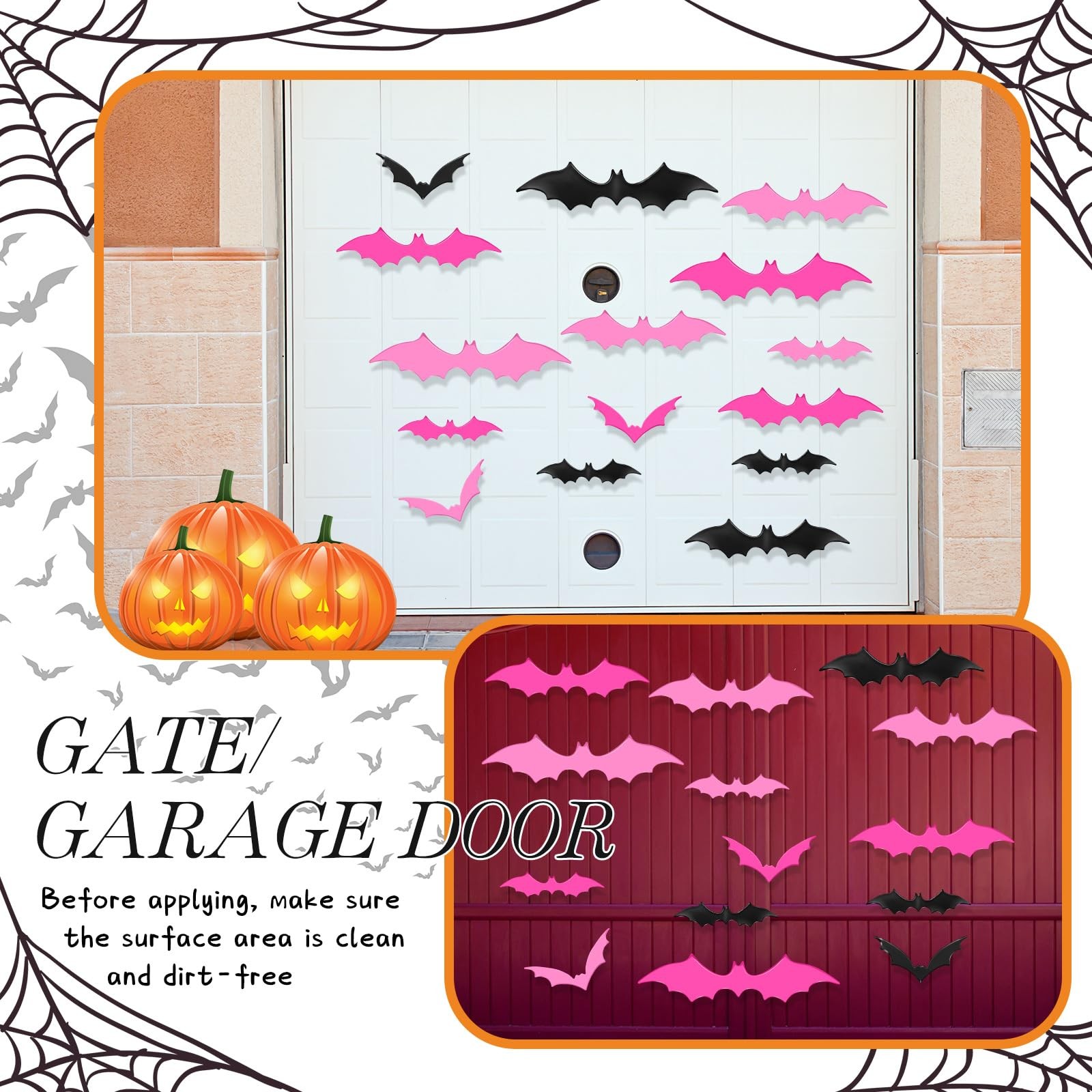 Konohan Halloween Bat Magnets 15 Pcs 3D PVC Black Pink Hot Pink 16×4-8x4cm