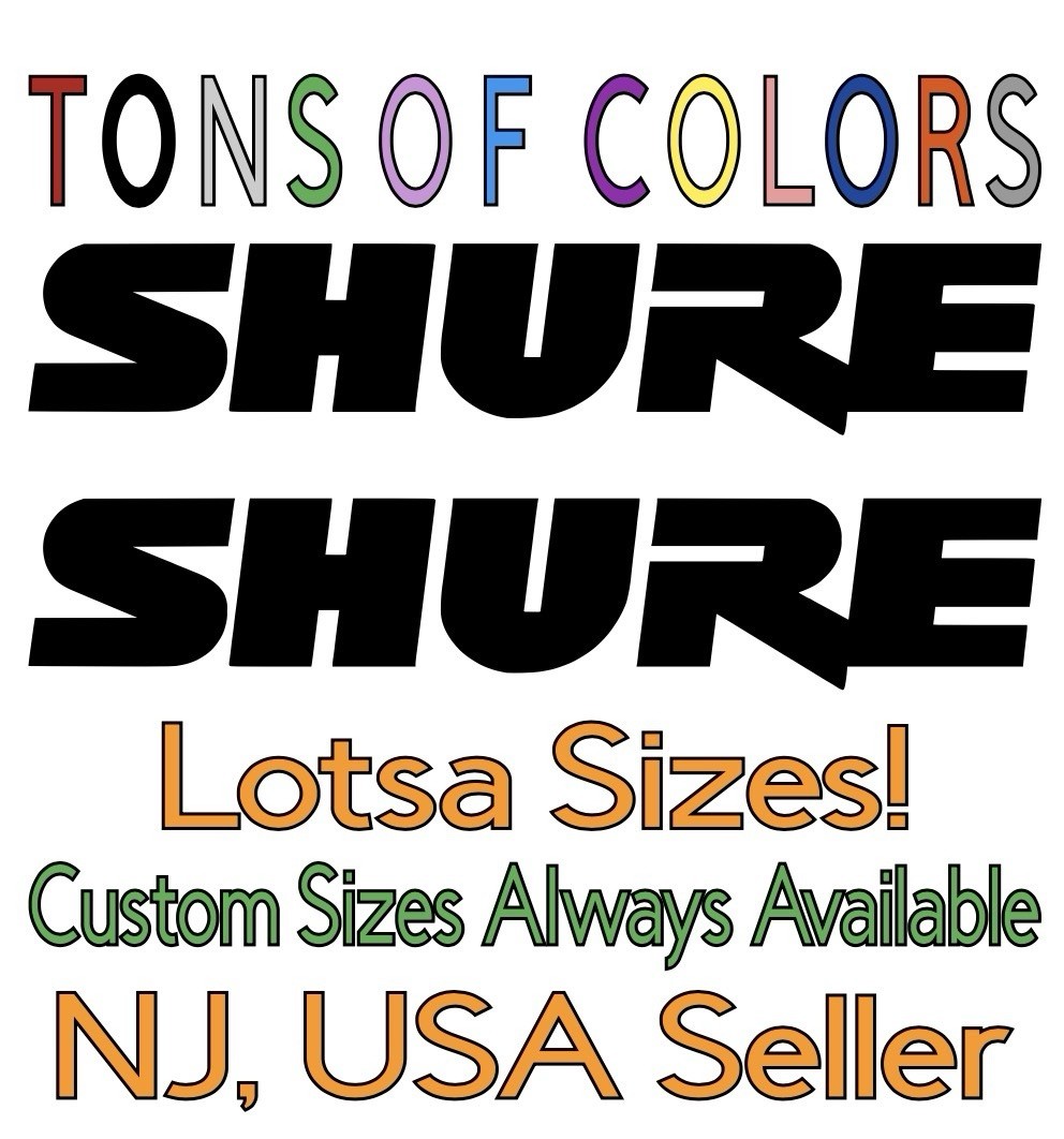 TWO SHURE Mics Die Cut Vinyl Decals Rock Music Pro Audio Gear Vocal Recording