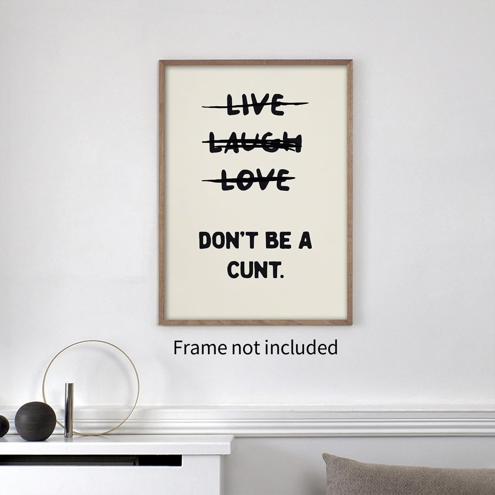 CAXIYSH Funny Quotes Wall Decor Live Love Laugh Wall Art Retro Beige Poster S…