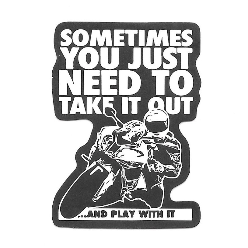 Motorcycle Vinyl Sticker Biker Humor Decal Funny Moto Helmet Art Racing Gift