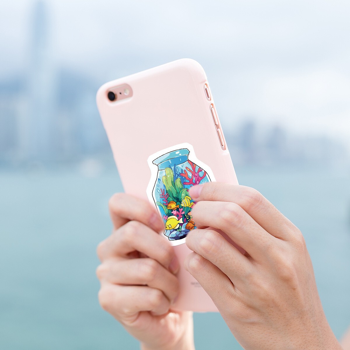50 Pcs Stickers Fish Bowl Mini Aquarium Luggage Skateboard Phone Laptop Vinyl