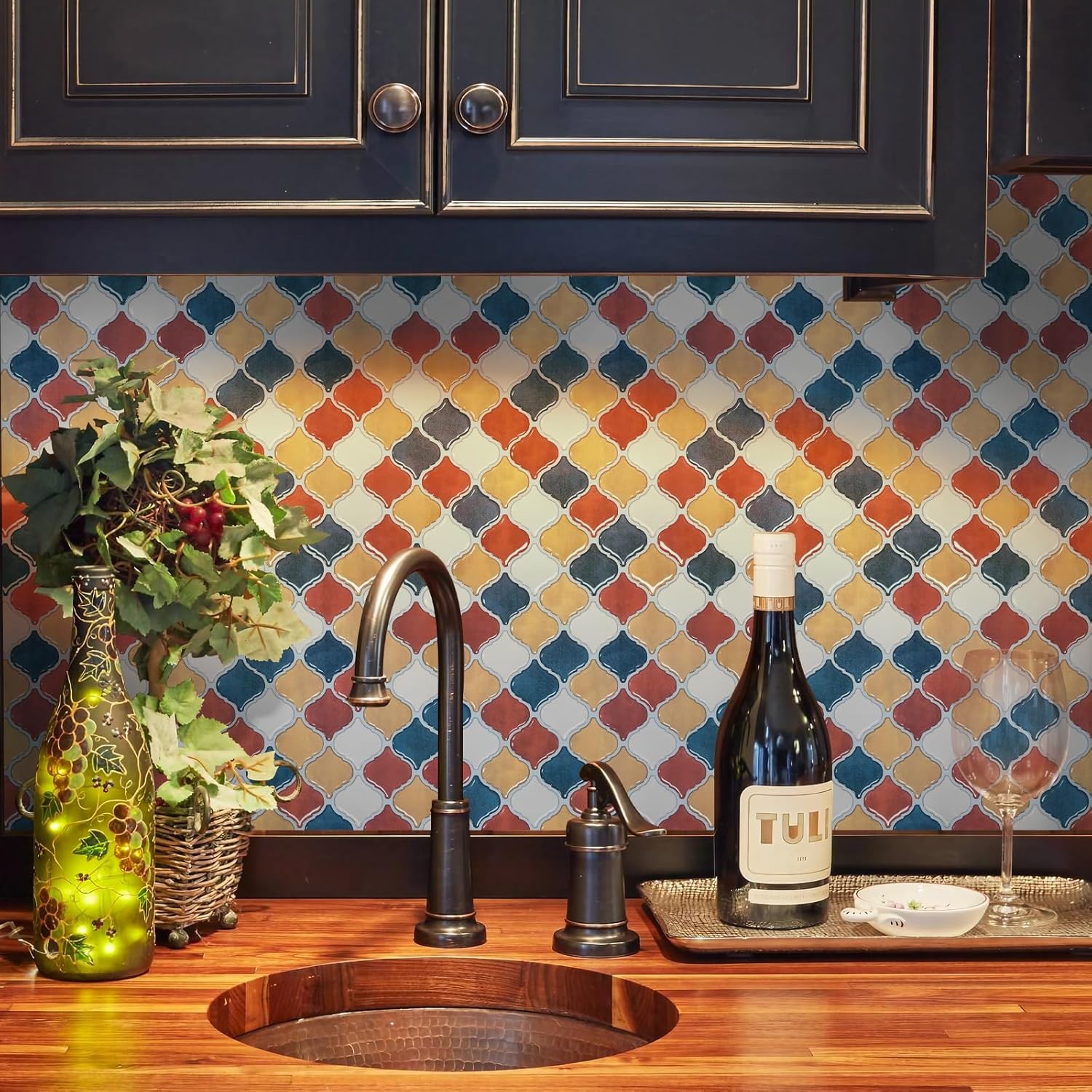 Arabesque Peel Stick Backsplash 12×12” Backsplash Tile for Kitchen Self Adhesive