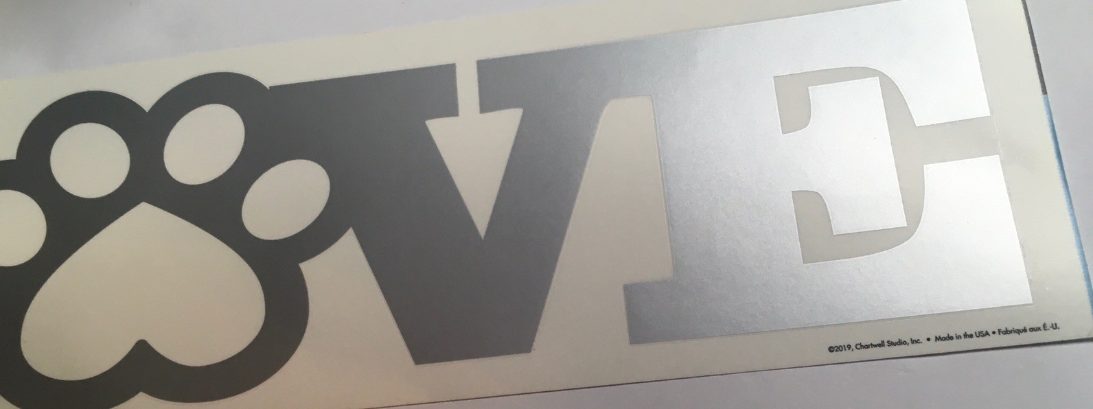 LOVE 🩶 PAW 🐾 SILVER WALL VINYL REMOVABLE DECAL Dog-Cat Animals Wall Art