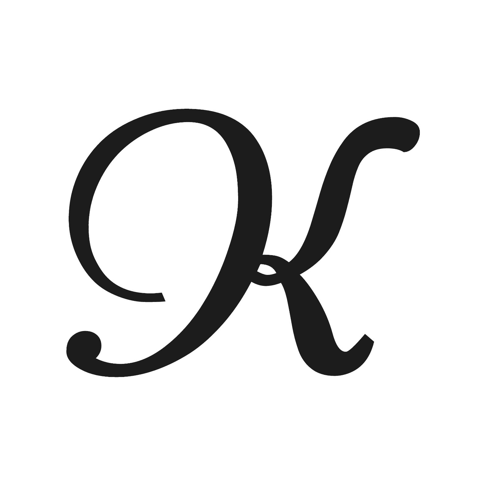 Script Letter K Initial Font Vinyl Sticker Decal Monogram Elegant