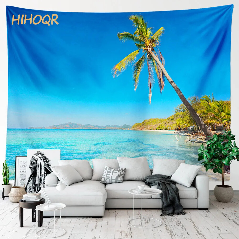Palm Tree Large Cloth Wall Tapestry Aesthetic Room Decor Hippie Boho Landscape