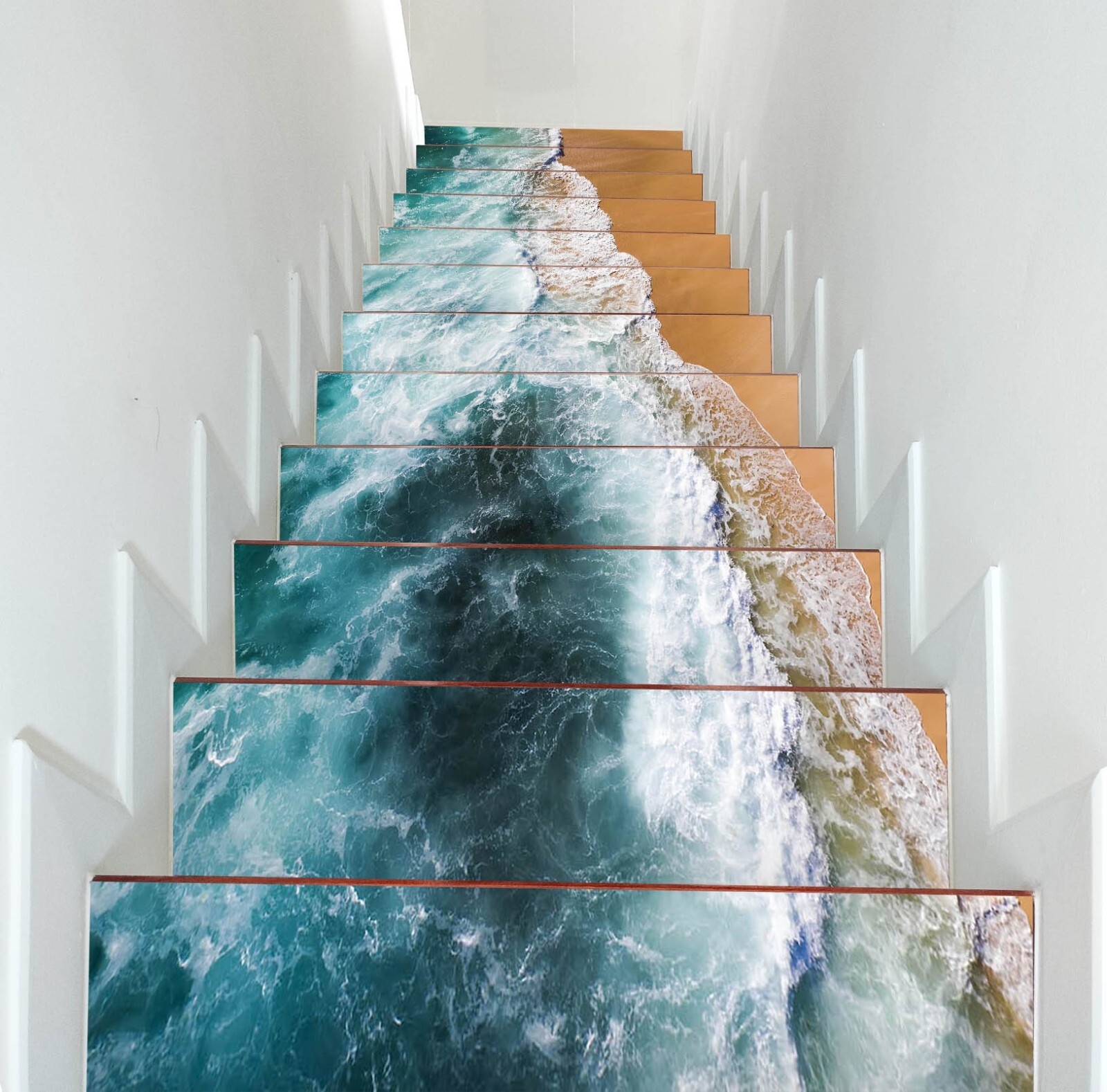 3D Beach Design W071 Stairs Risers Decoration Photo Mural Vinyl Wallpaper Vera