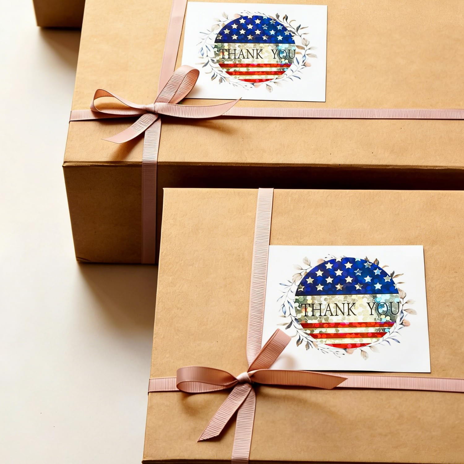 American Flag Thank You Stickers 500 Pcs 4th of July Patriotic Labels