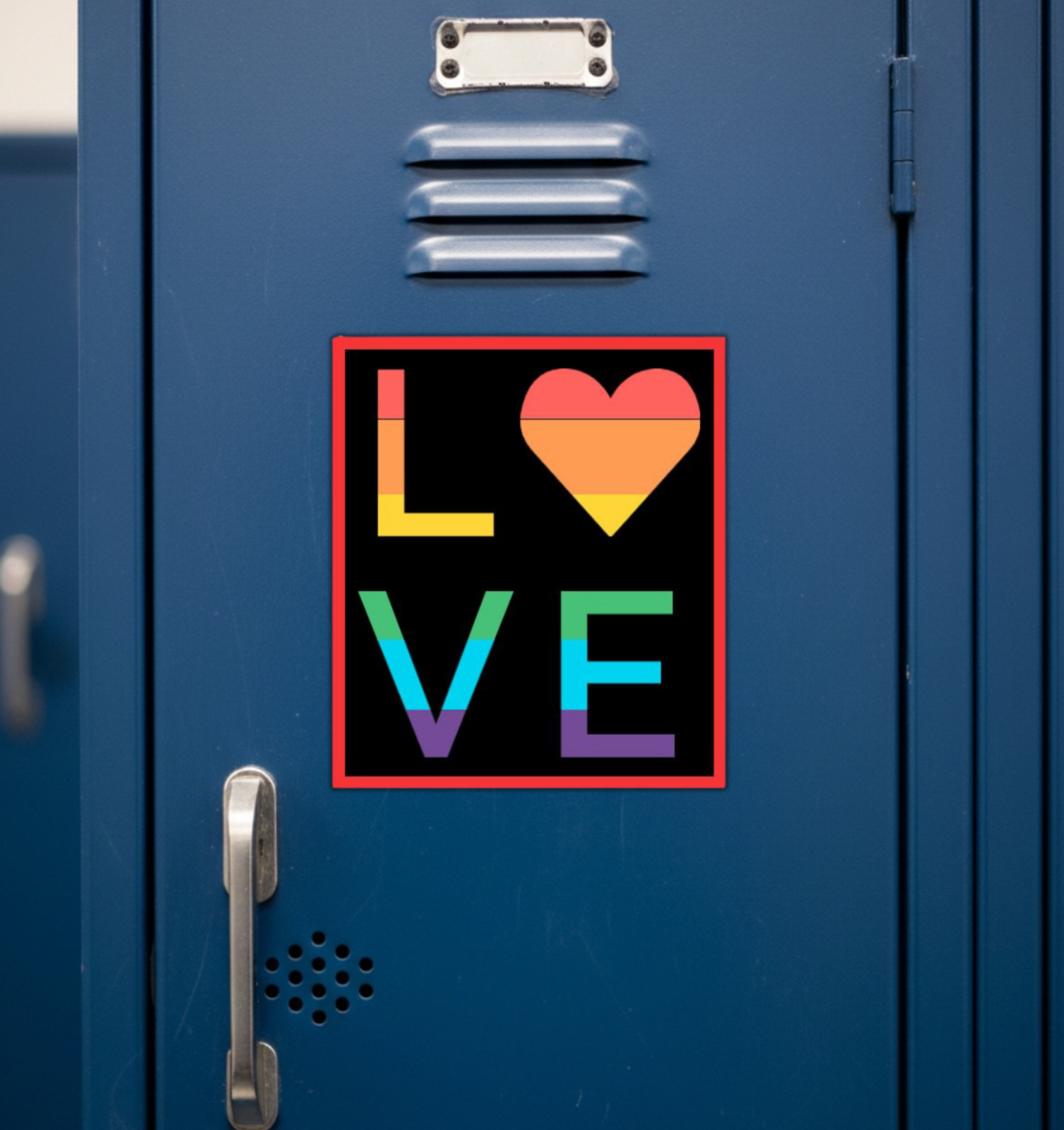 Love Rainbow Heart Pride Fridge Magnet or Laptop Sticker