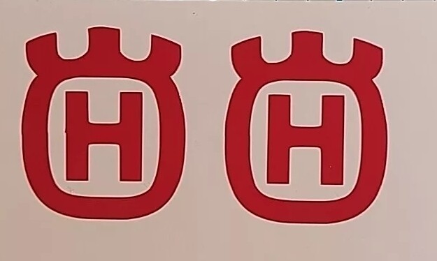 (2x) 1.5" Husqvarna Vinyl Decals Cars Trucks Windows Laptops Boards Glass Cups