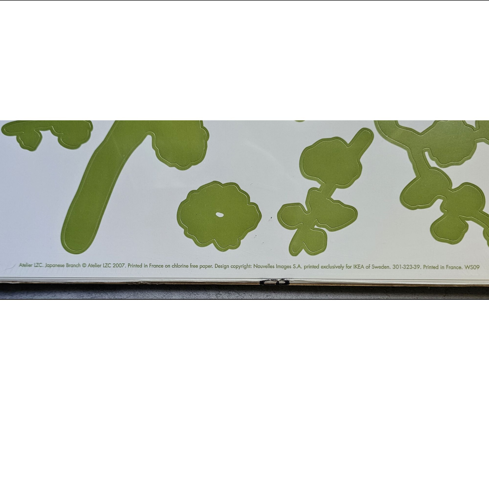 IKEA Slatthult Wall Art Decals Japanese Branches Birds Green Stickers 2007 NOS