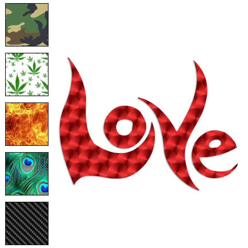 Love Art Font, Vinyl Decal Sticker, 40 Patterns & 3 Sizes, #920