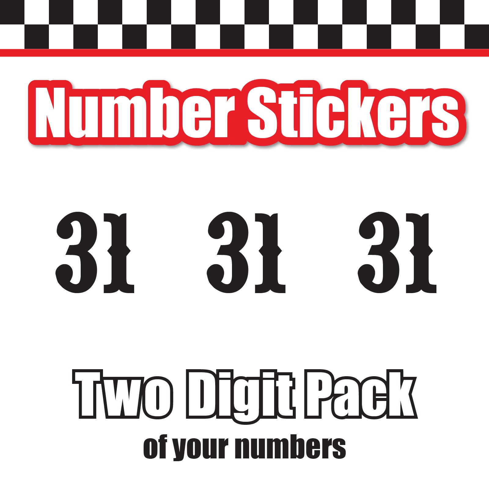 3x 3 Digit Custom Single Number Stickers Decal Locker Door Mailbox Pointedly Mad