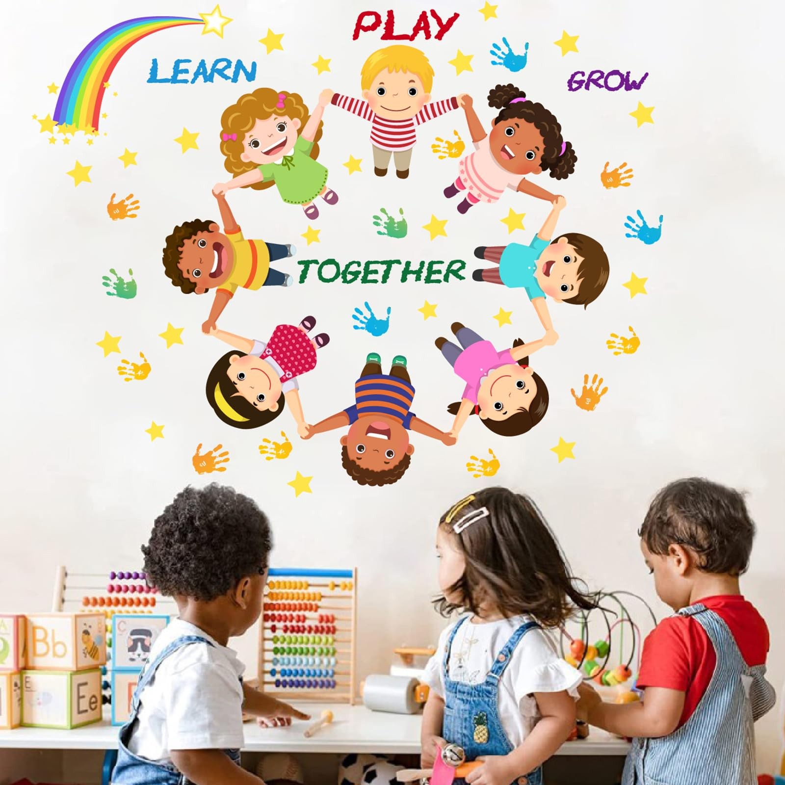 Peel and Stick Kids Wall Decals – Educational Rainbow & Diversity Stickers fo…