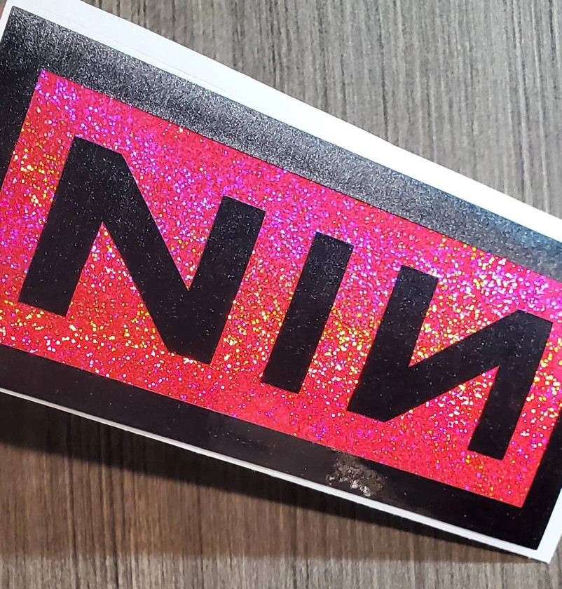 Nine Inch Nails – Premium Brushed Steel & Holographic Decal 6"
