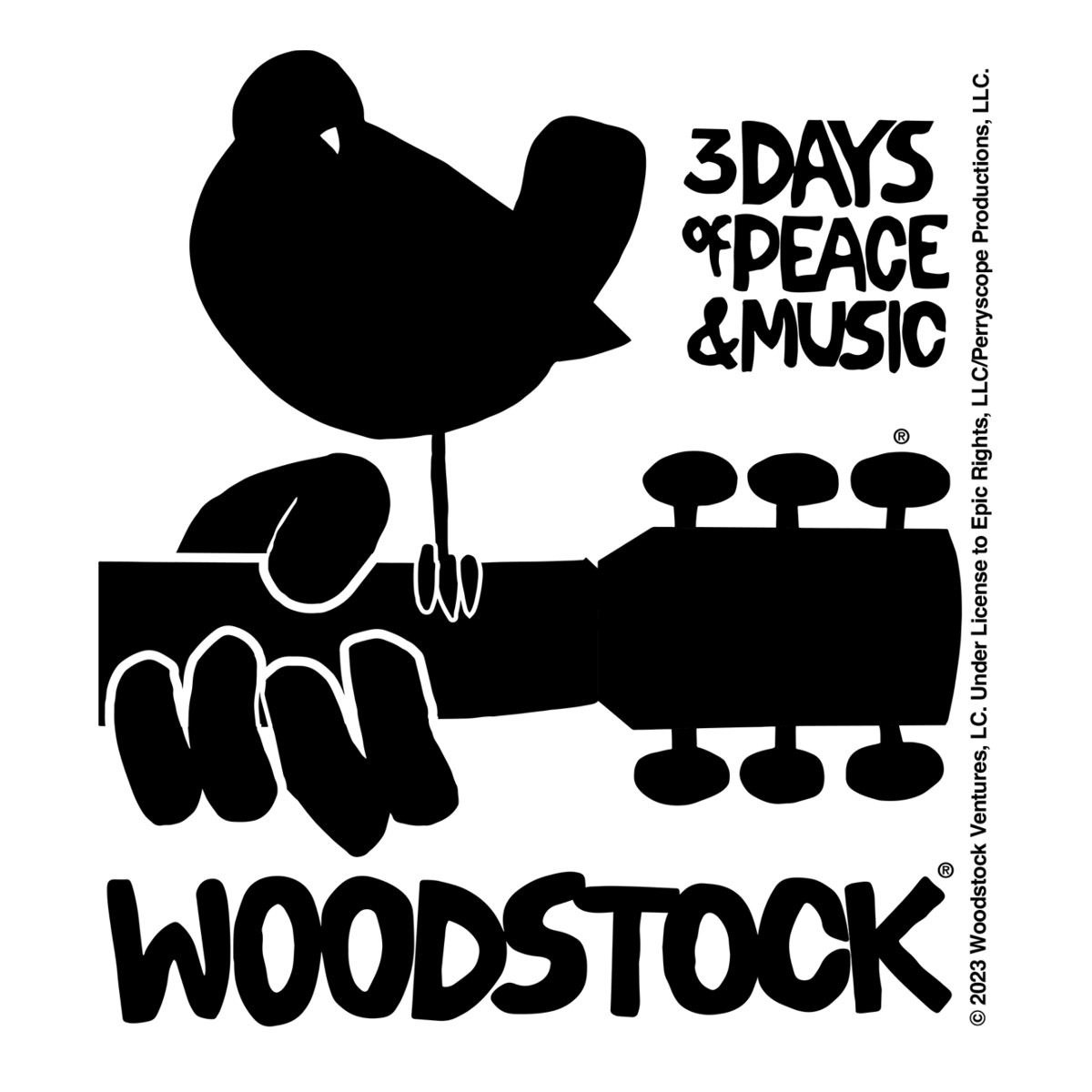 Woodstock Logo 3 Days Of Peace & Music Sticker