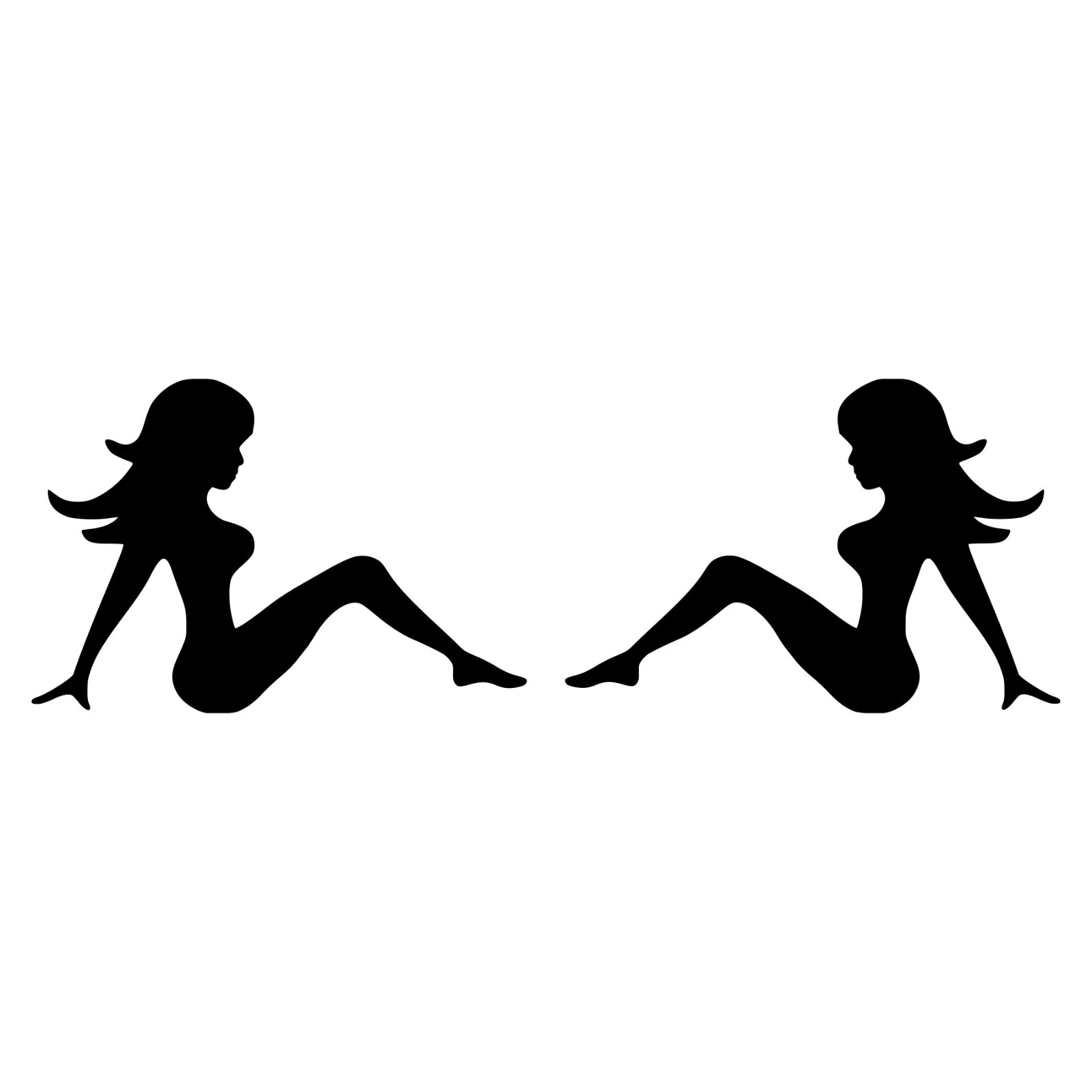 Pair of Mudflap Girl Vinyl Decals | Trucker Woman Silhouette | Die Cut Stickers