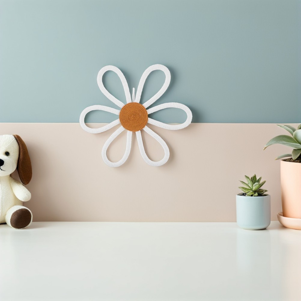 2 Pcs Bedroom Flower Wall Hanging Bohemia Flowers Cute Nursery Decor Boho Sign