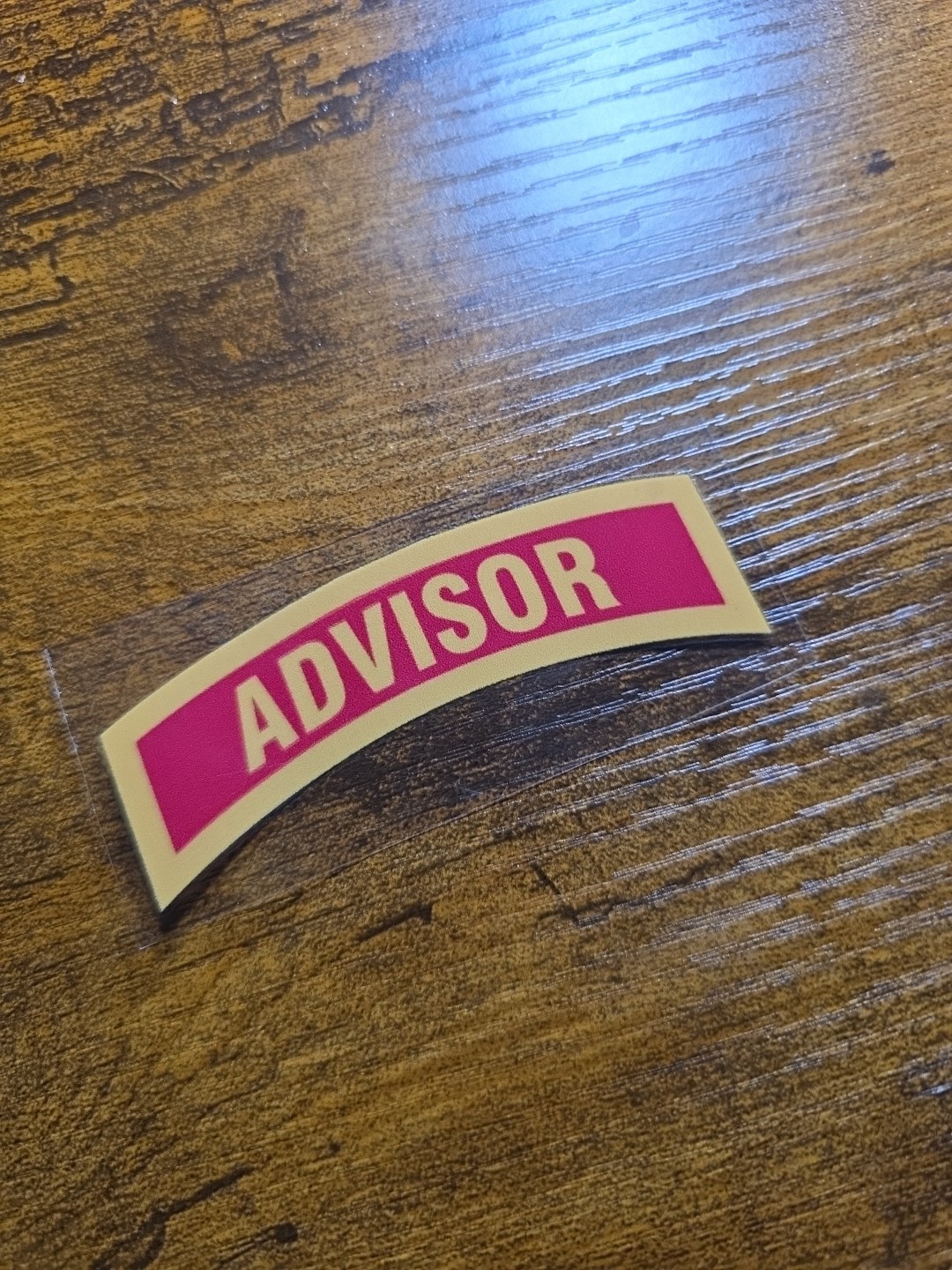 Advisor Tab RED/GLD 3in UV DTF Decal Waterproof Made In USA