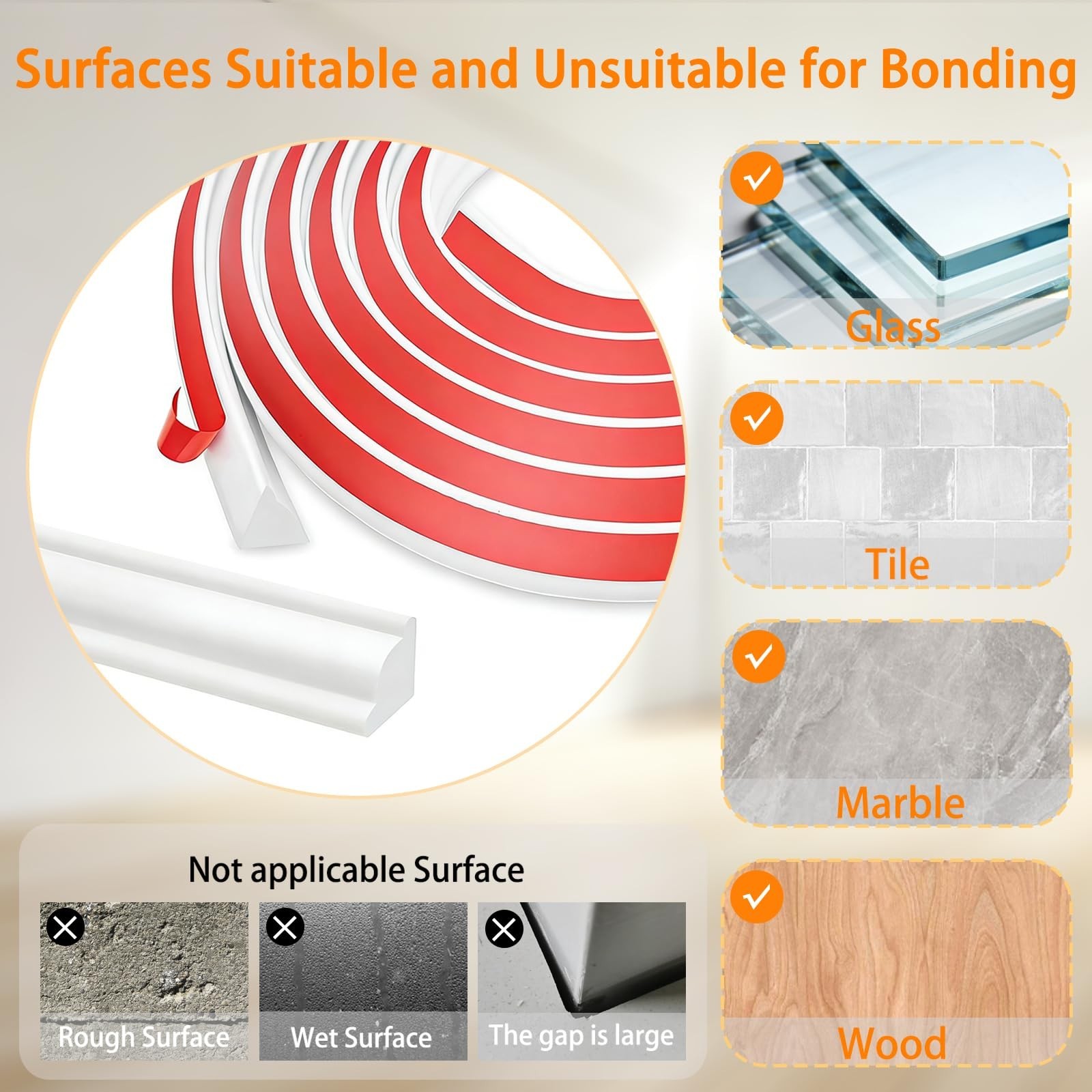 Flexible Peel and Stick TPE Wall Molding Trim 1/2" x 16.4ft Self-Adhesive Basebo