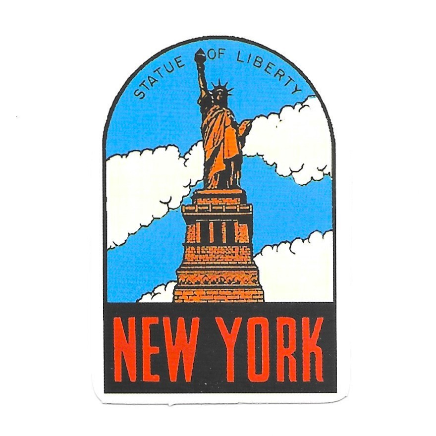 Statue of Liberty New York Clouds Vinyl Sticker Die Cut Scrapbook Souvenir