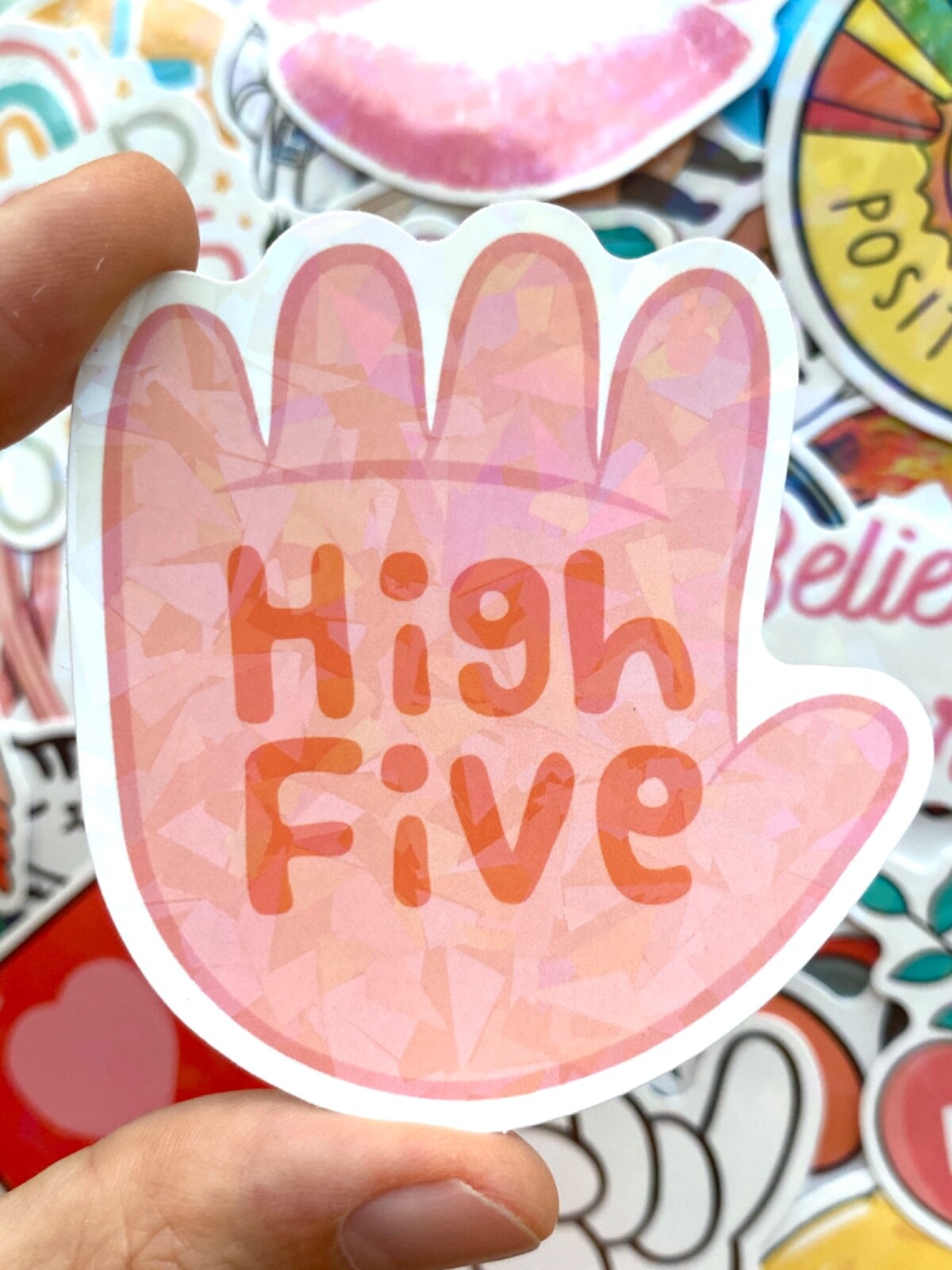5-100 pcs Holographic Stickers, Boho Aesthetic Reflective Journal Laptop Decals