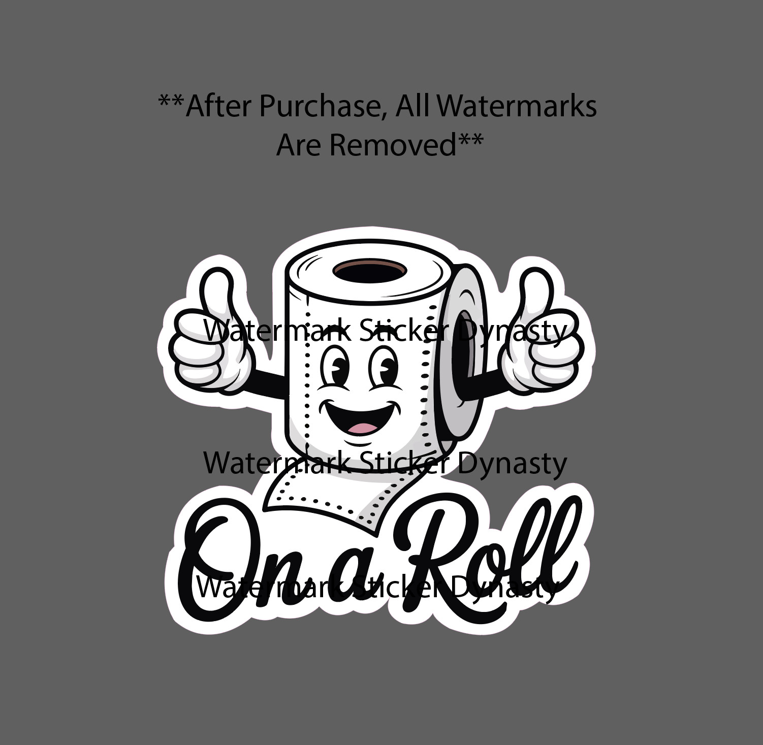On A Roll Sticker Waterproof Decal Toilet Paper Kawaii Funny Quote Gift NEW