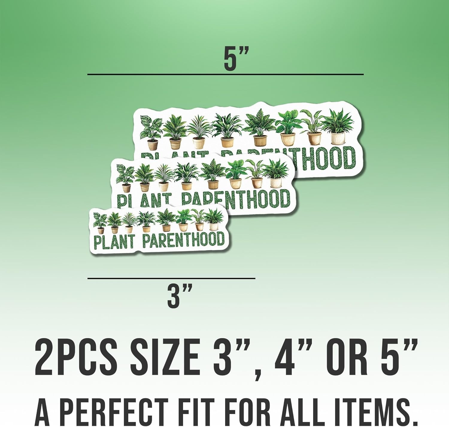 2pcs Plant Stickers Plant Parenthood Botanical Plant Pot Gardener Gift Size 4"