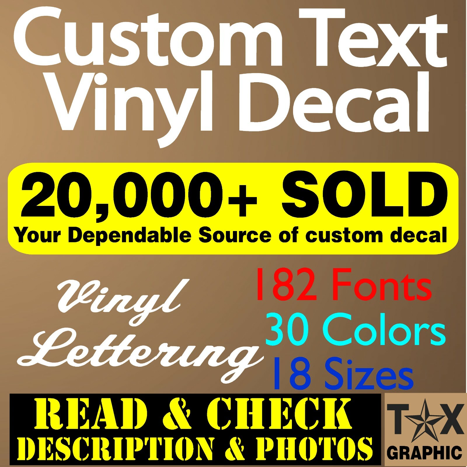 Personalized Decal Customized Sticker Vinyl Lettering Numbers Name Business