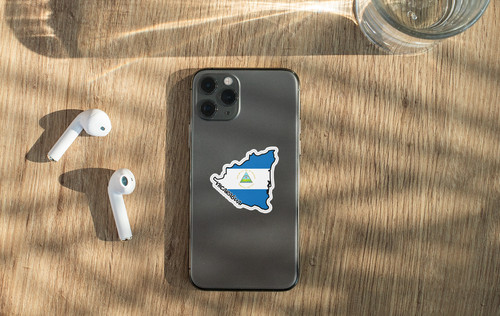 Nicaragua Map Flag Sticker Decal