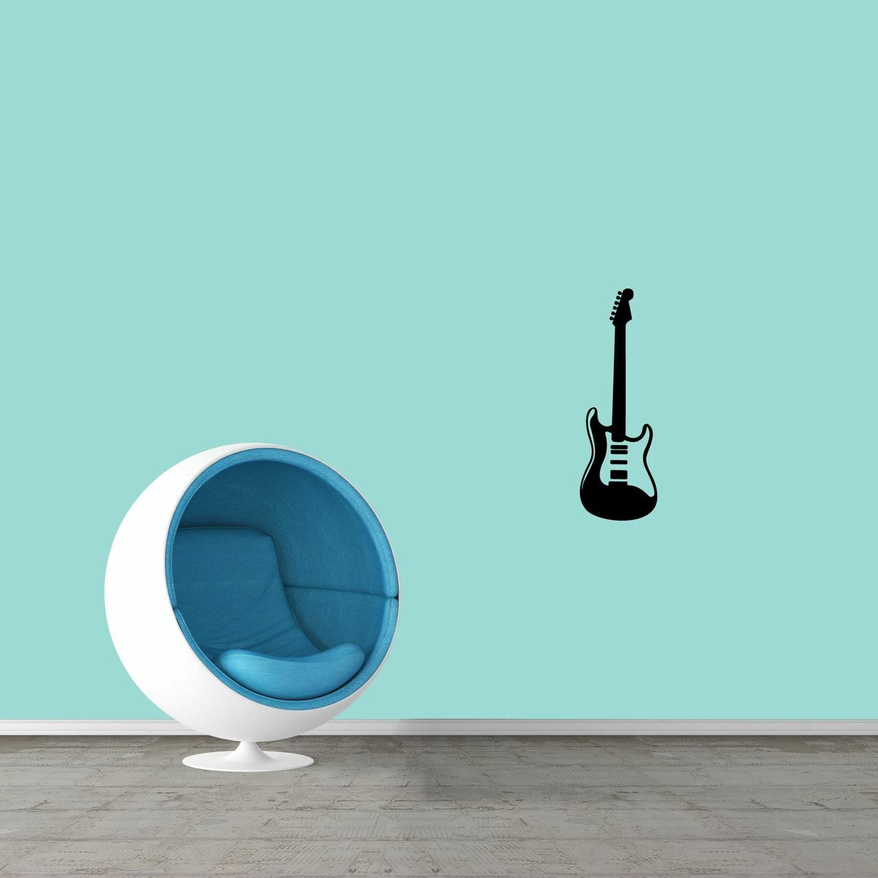 Electric Guitar Wall Decal – Music, Instrument, Kids, Teens, Man Cave, Wall Art