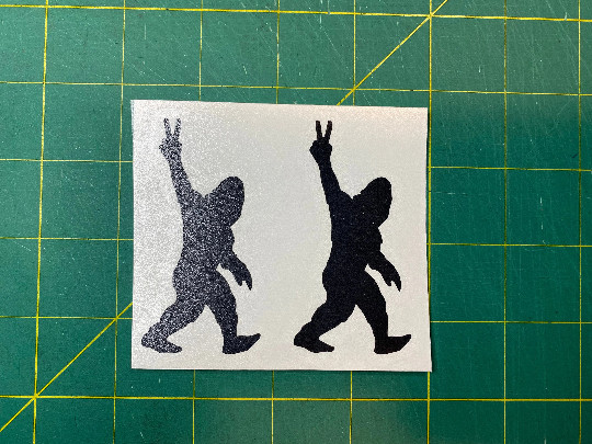 Bigfoot Sasquatch Peace Sign Set of 2 Vinyl Decals