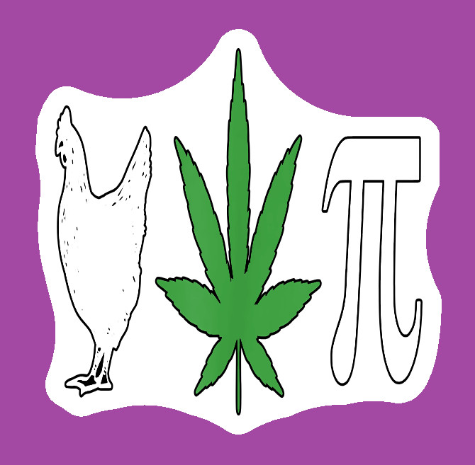 Weatherproof Chicken Pot Pie Weed Stickers Vinyl Decal Added Layer UV Safe Humor
