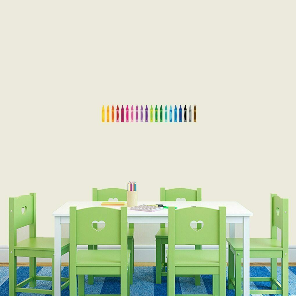 Crayons Printed Wall Decal – Coloring, Nursery and Kids, Classroom, Playroom Art