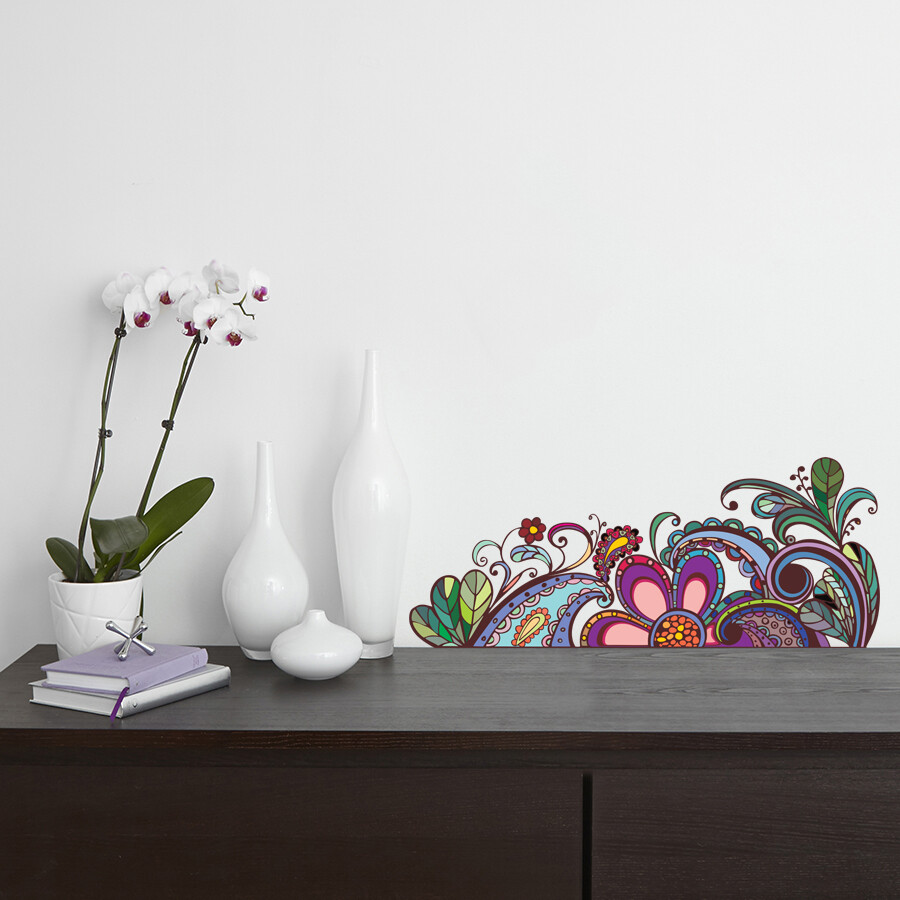 Flowers Decal, Bouquet Wall Sticker, Plant Wall Decal, Flower Garden Home Décor