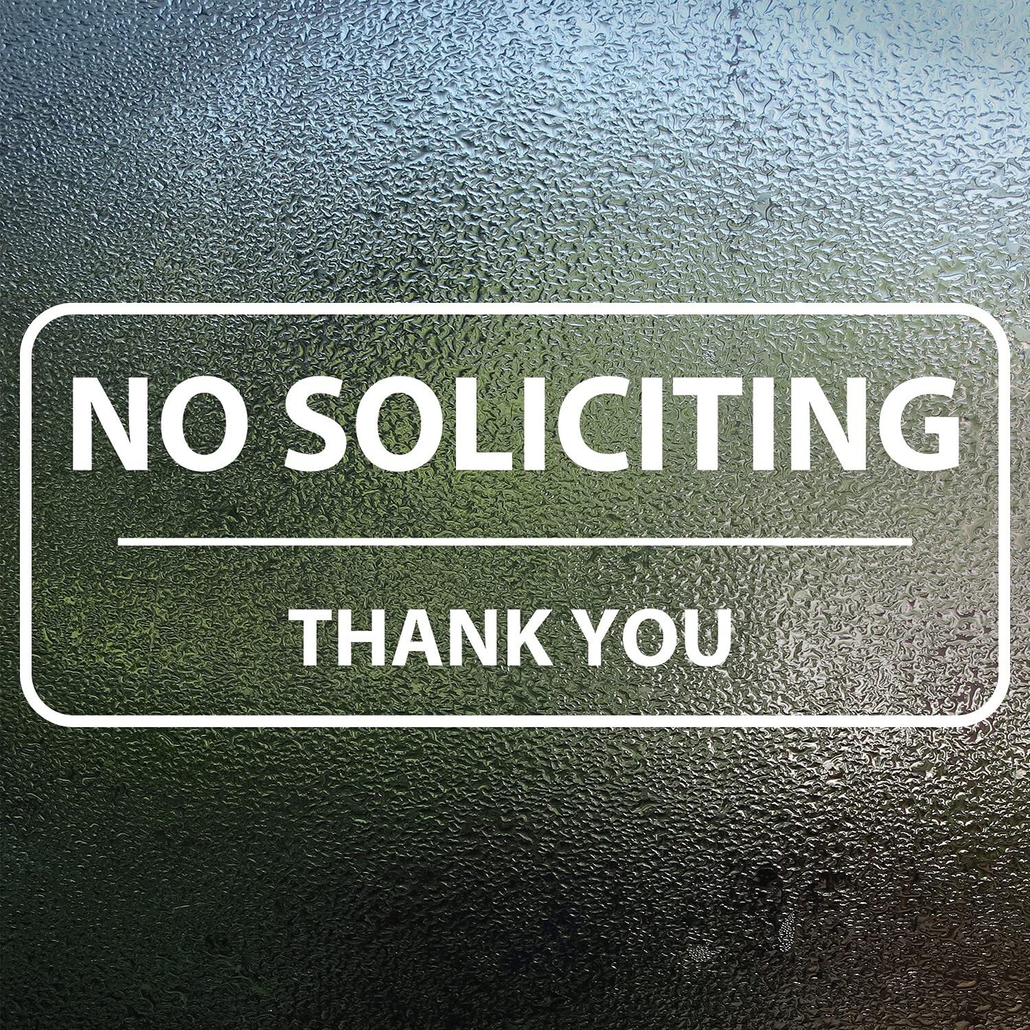 No Soliciting Sign 5-pack Stickers 3"X7" Door Window Outdoor Waterproof