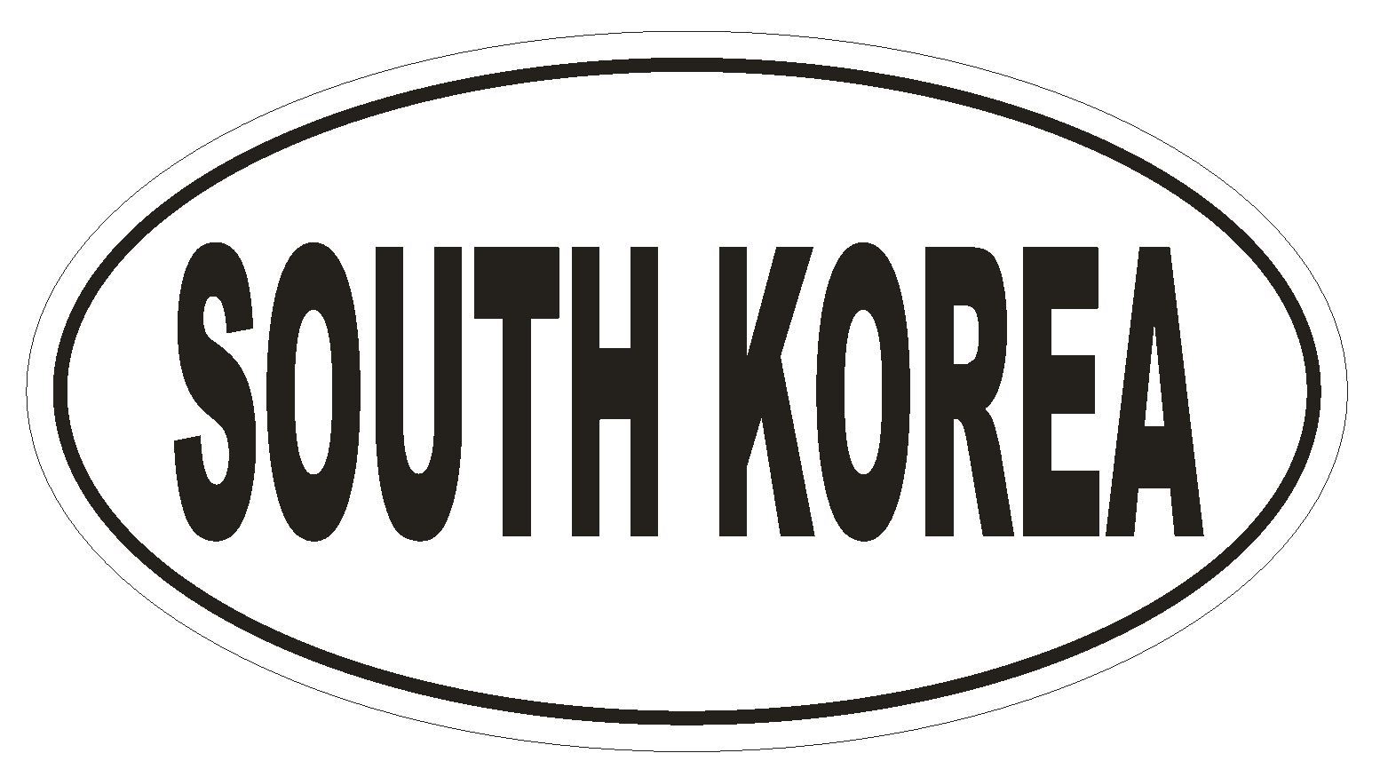 South Korea Oval Bumper Sticker or Helmet Sticker D2186 Euro Oval Country Code