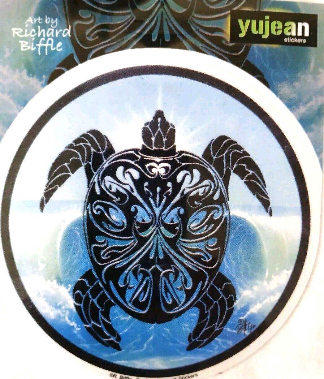 Tribal Turtle Decal Sticker Sea Turtle 5" x 4.1/2"