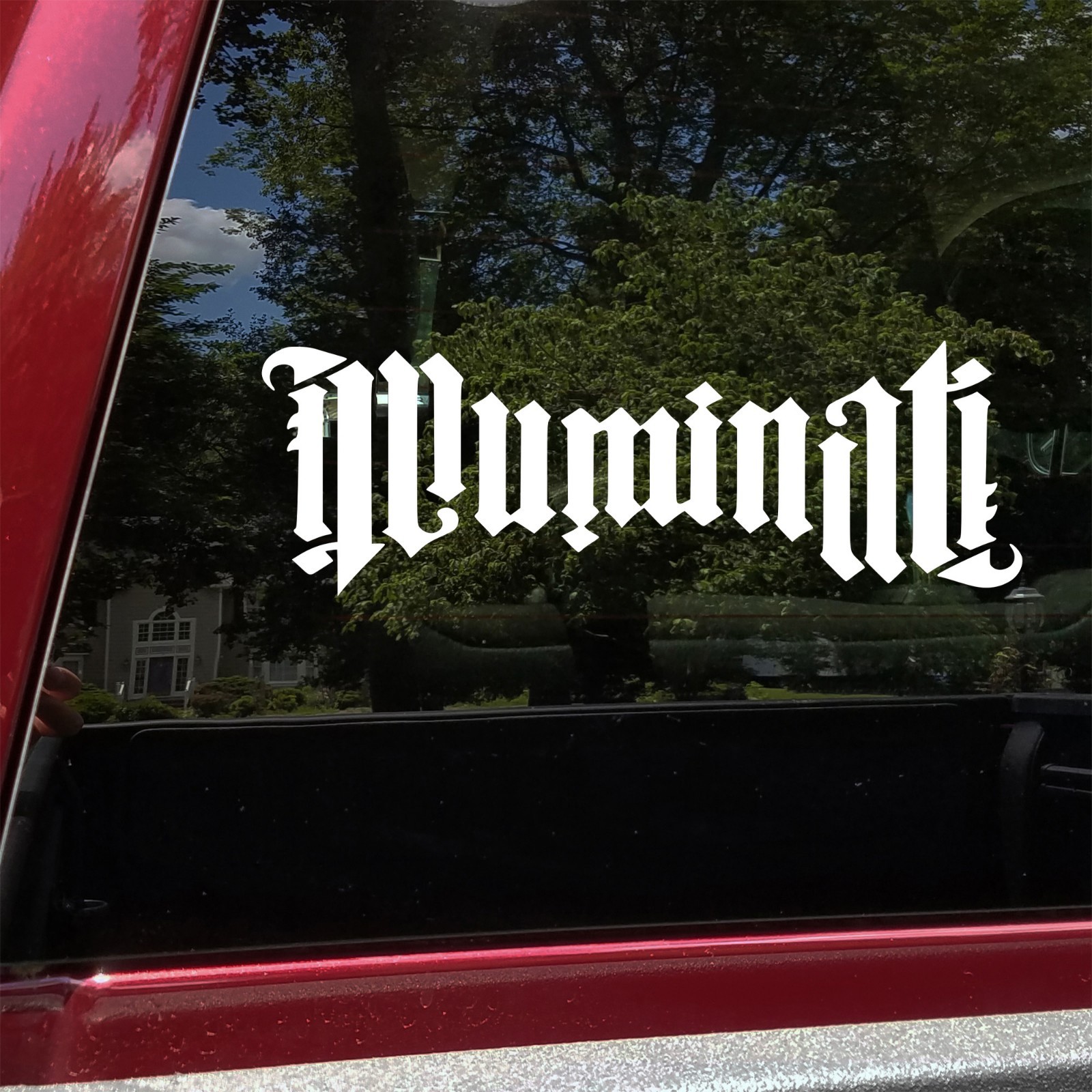 Illuminati Ambigram Vinyl Decal – Symmetrical Script Sticker Esoteric Symbol Art