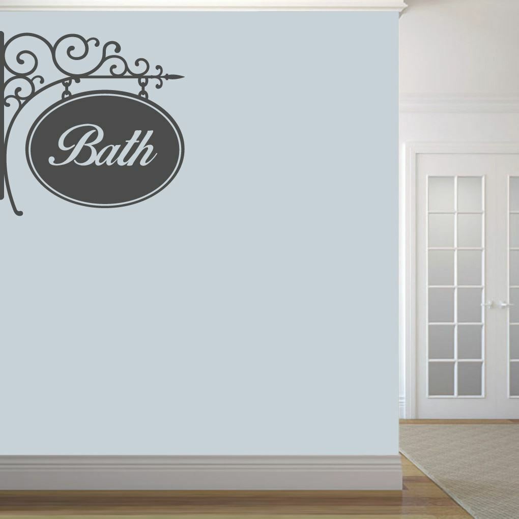 Bath Sign Wall Decal – Bathroom, Restroom, Signs, Stickers, Wall Art, Wall Decor
