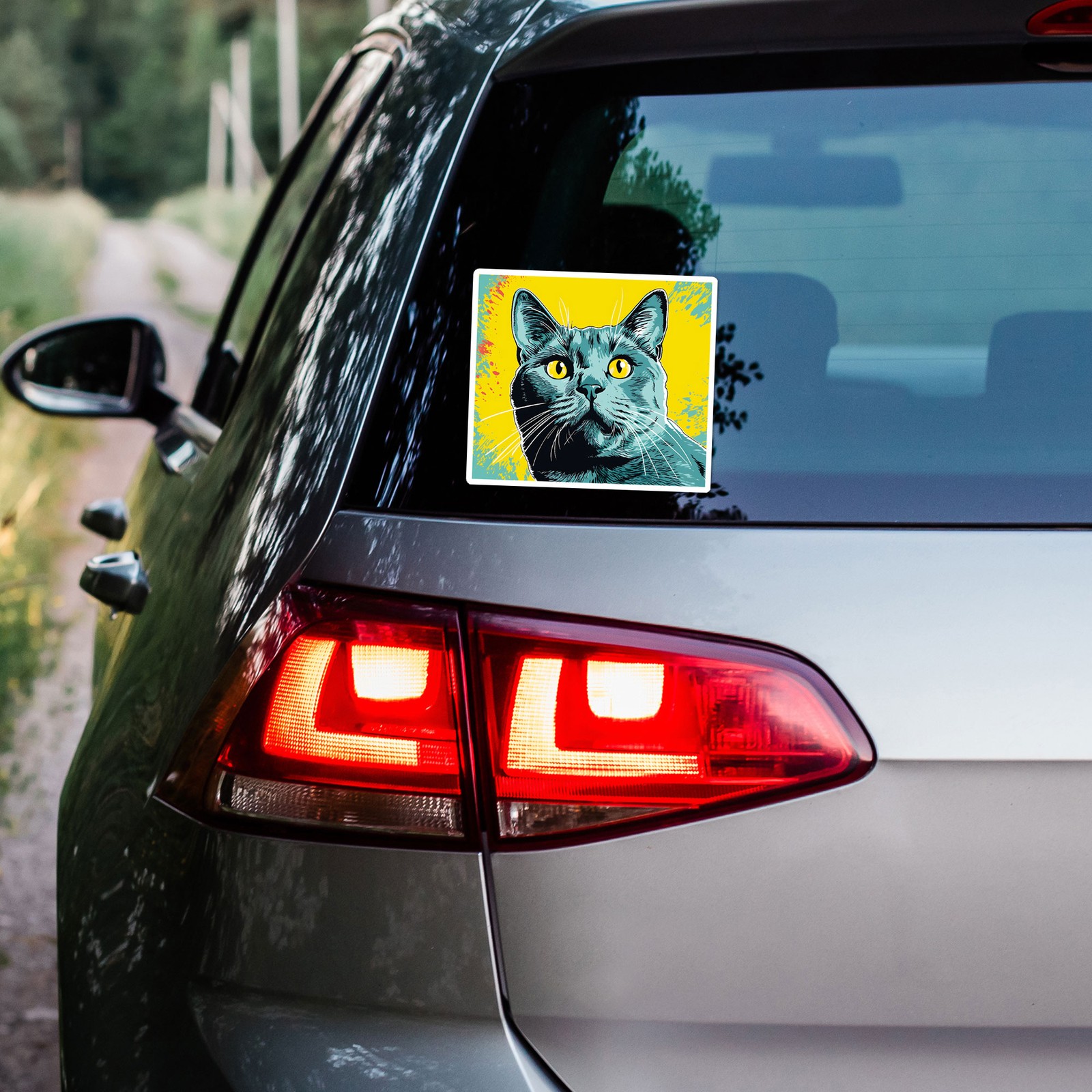 Popart Chartreux Cat – Vinyl Decal Sticker – Car Window Laptop – ebn11857