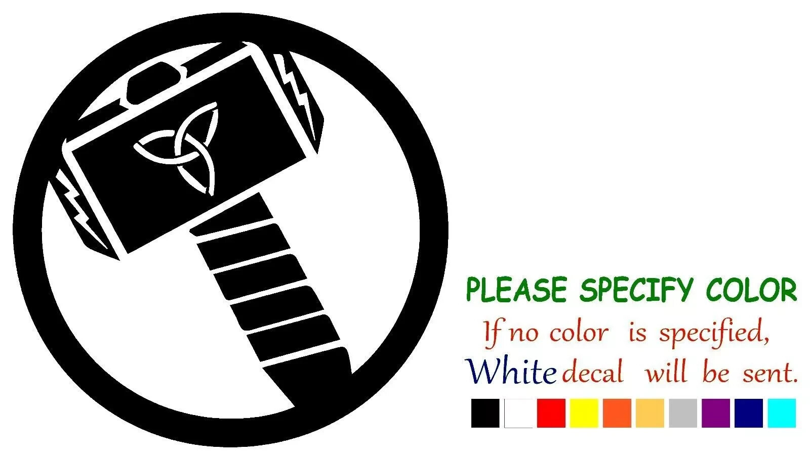 Thor Hammer Viking Norse Vinyl Decal Sticker Car Window Bumper Various sizes