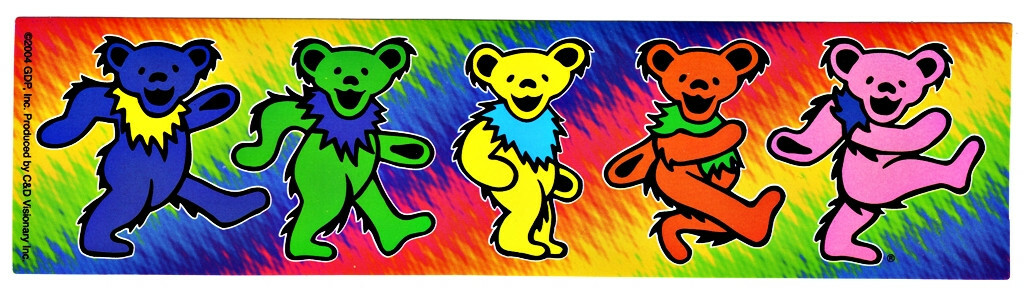 Grateful Dead Dancing Bears Sticker Decal Hippie Biker Rock n Roll Jerry Garcia