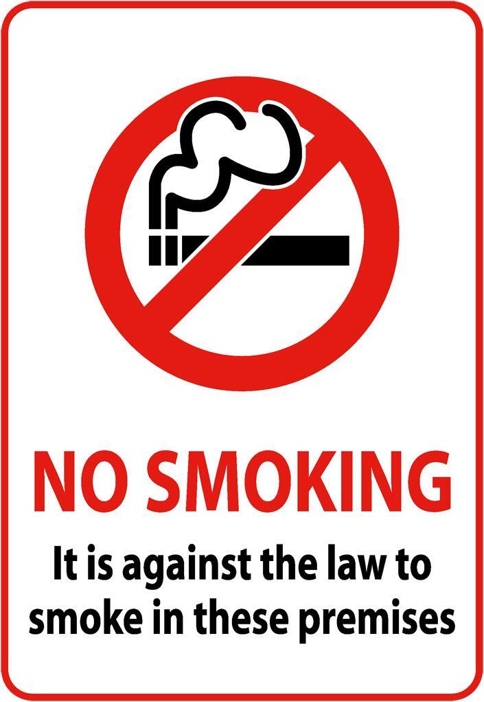 No Smoking In Premesis Sign Decal Removable Wall Window Door Sticker Decor Art