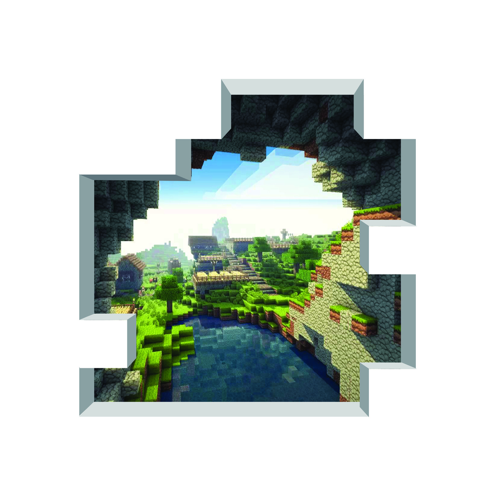 Mine Themed Cave Entrance Mural – 36" x 36" – Peel and Stick