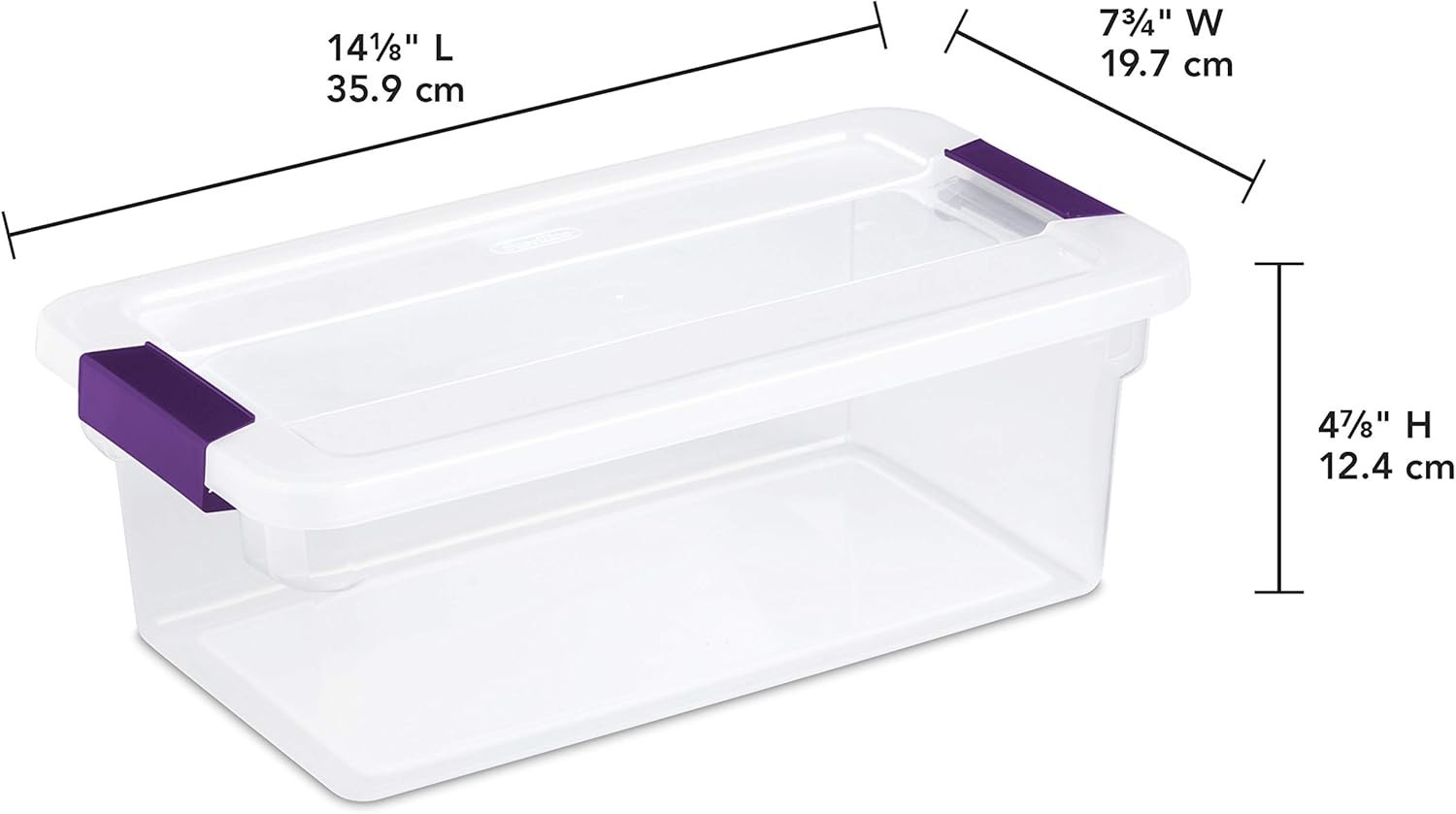6 Qt Clearview Latch Storage Box, Stackable Bin with Latching Lid, Pla