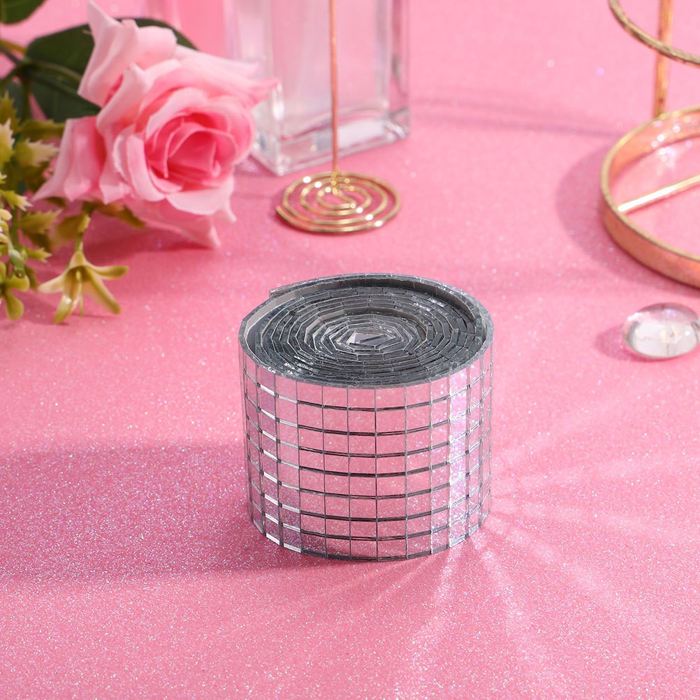 Silver Fiberglass Mirror Tiles Roll Self Adhesive Mosaic Pieces For Diy Craft