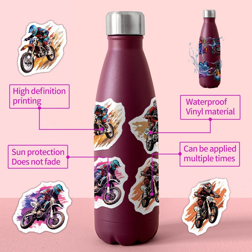50 Pcs Stickers Off-road Motorcycle Dirt Bike Luggage Skateboard Phone Laptop