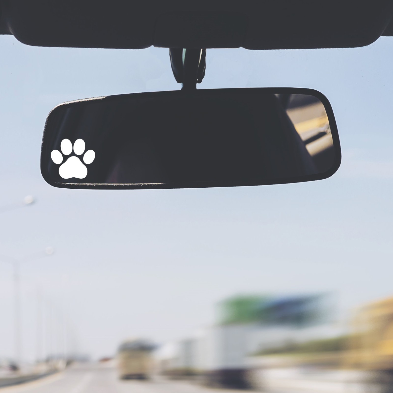 Animal Dog Cat paw print Vinyl Decal Sticker Rearview Mirror Car Truck Set of 2